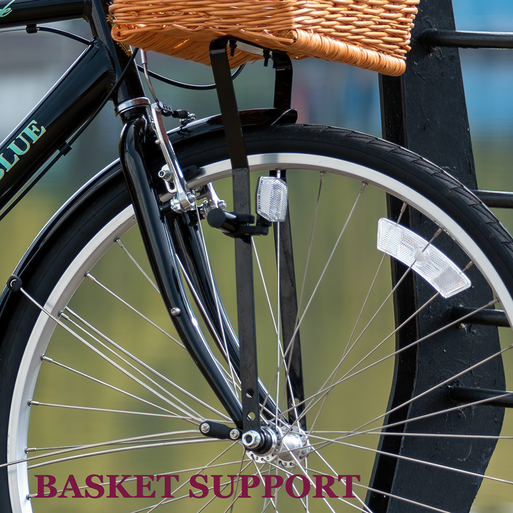 ABEDOE Bike Basket D-Shaped Handmade Natural Water Resistant Wicker Front Handlebar Bicycle Basket with 2 Adjustable Leather Straps 